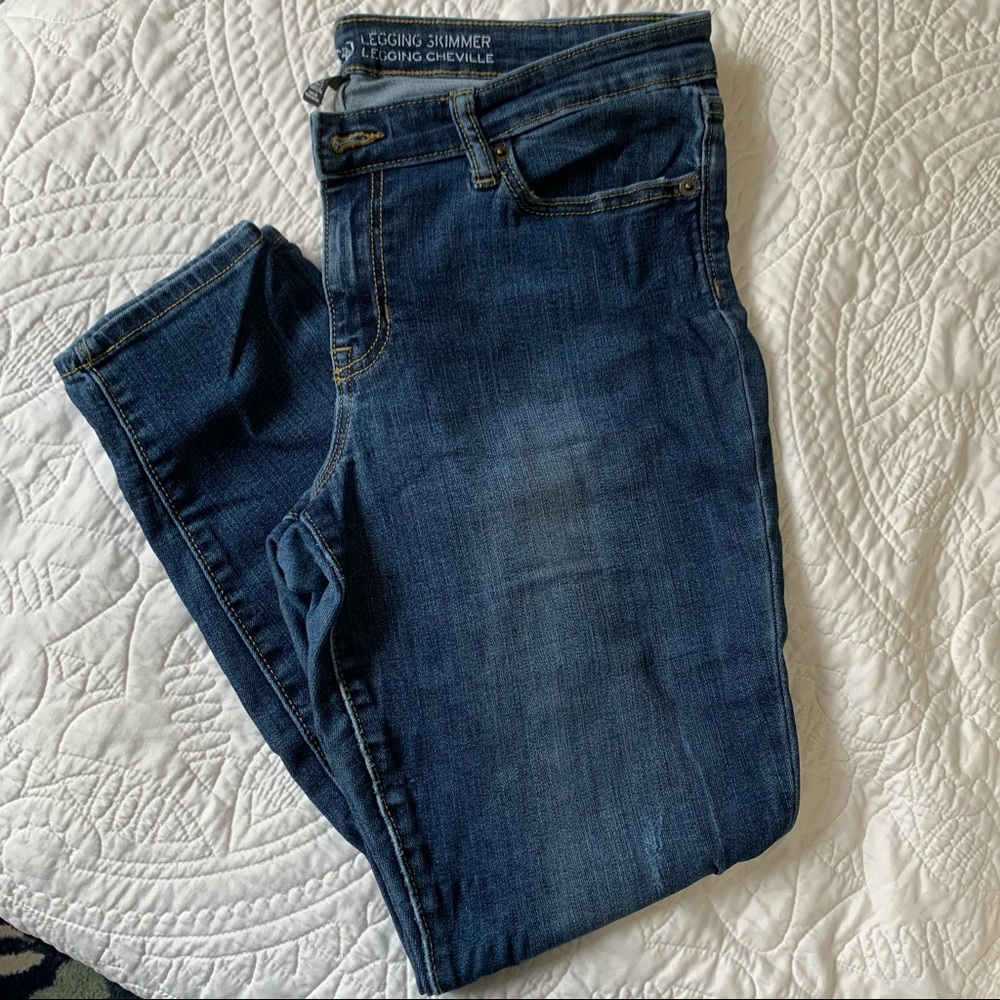 Gap Legging Skimmer Skinny Jeans - Medium Wash/Light Distressing - Size 8/29